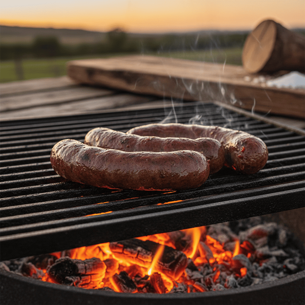 Selección de la mejor longaniza para parrilla sobre brasas ardientes.